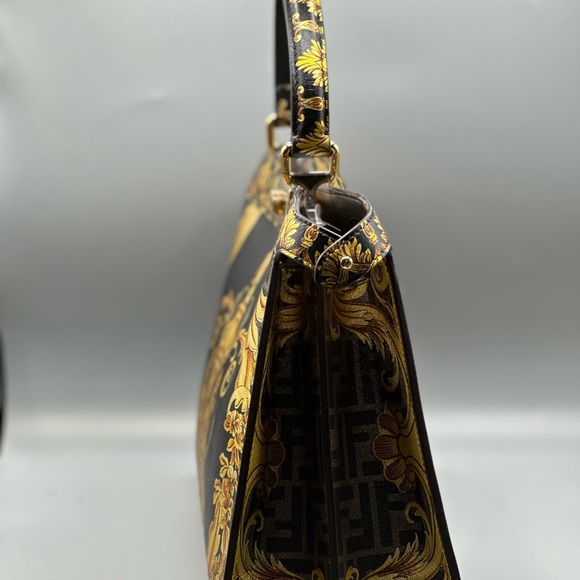 FENDI X VERSACE Vitello Seta Nappa Fendace FF Baroque Medium Peekaboo Bag - Picture 2 of 7